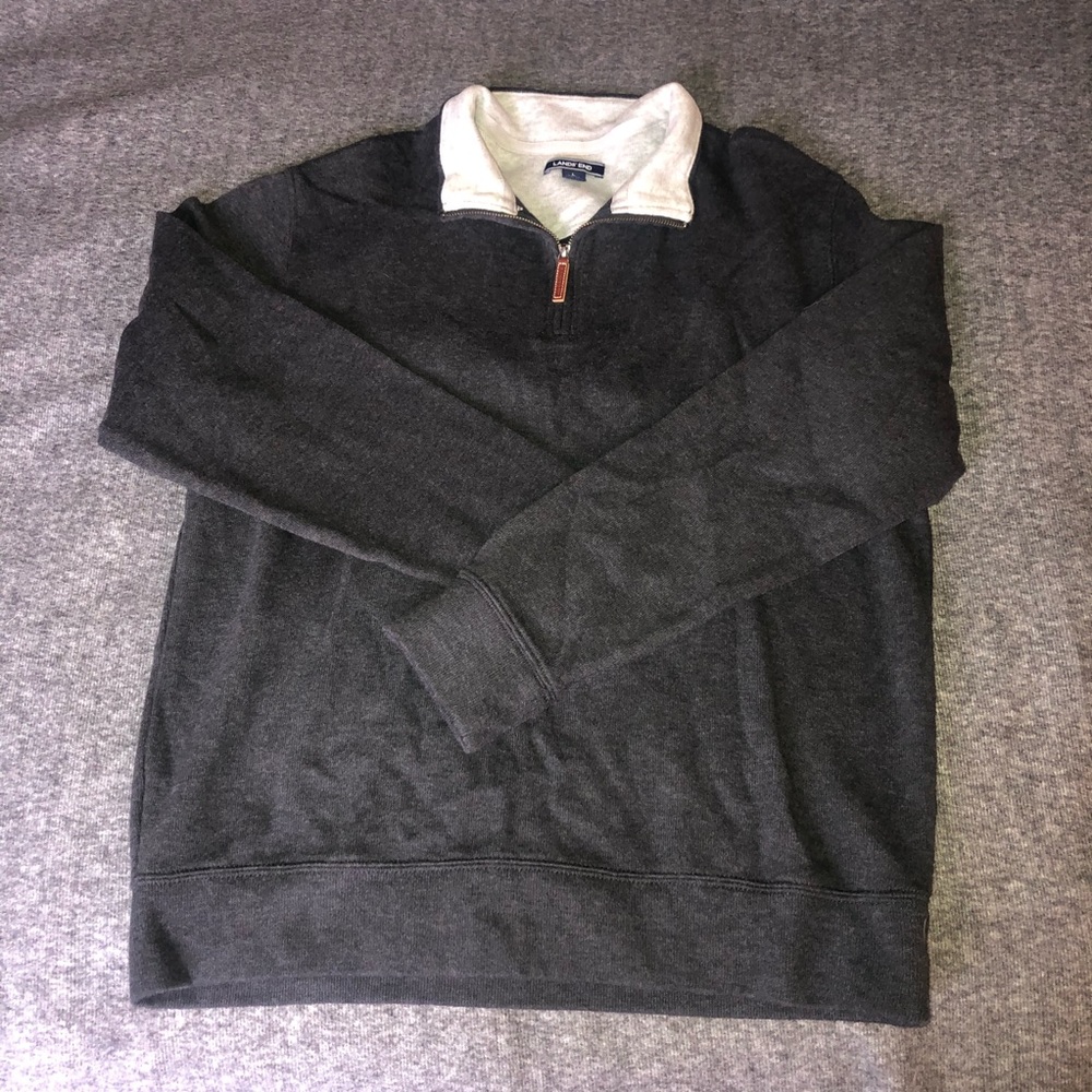 Men’s Lands End quarter zip pullover sweater
